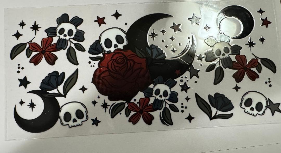 Skull Black Moon Rose Wrap