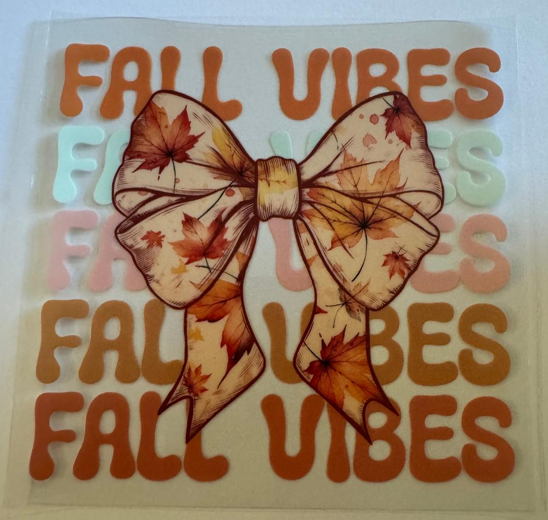 FALL VIBES BOW DECAL