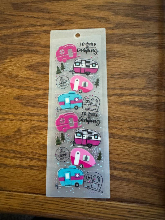 CAMPING PINK BOOKMARK