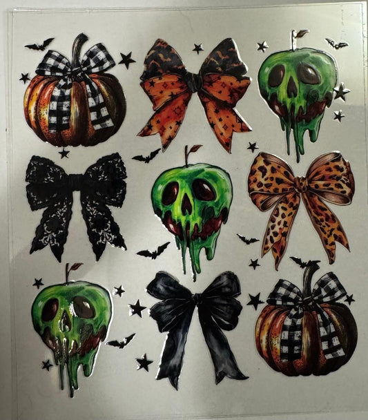 Pumpkin/Bows/Green Apple Decal