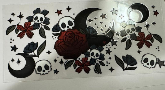 Skull Black Moon Rose Wrap